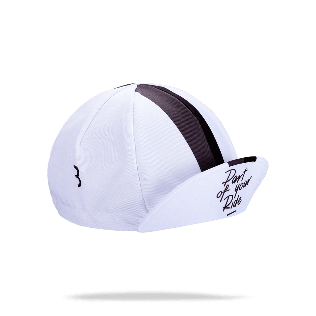 White, striped cycling cap from BBB. BBW-253