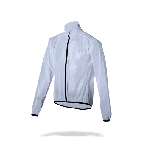 Transparent, waterproof cycling rain jacket from BBB. BBW-265