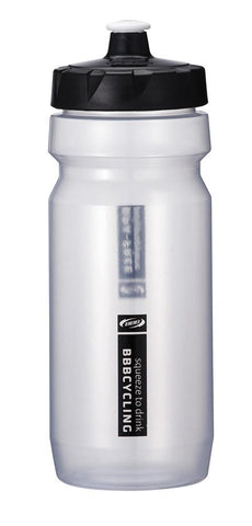 Clear 18oz cycling water bottle from BBB. BWB-01